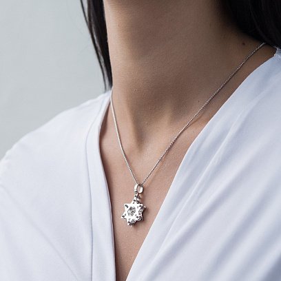 Подвеска "Звезда Давида" из белого золота п03307 №2