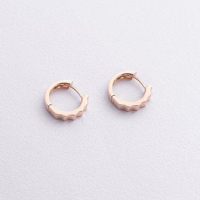 Серьги - кольца "Ruby" в красном золоте с09103 №3