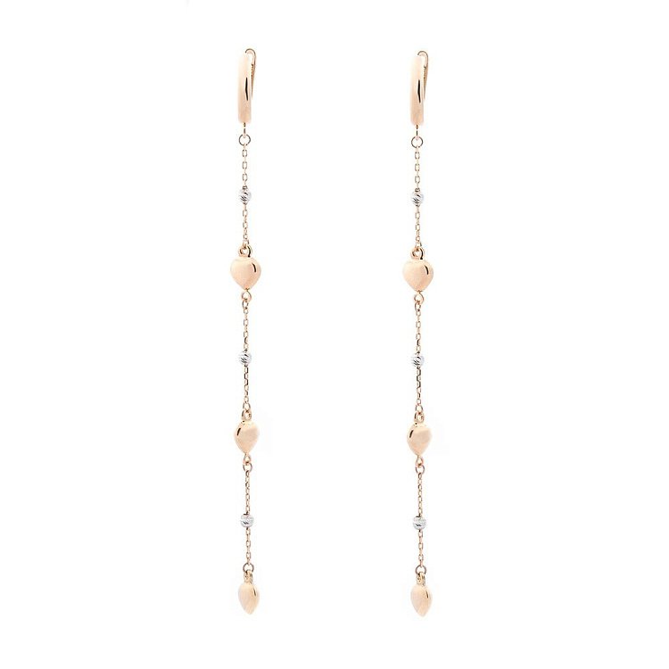 Золотые серьги "Сердечка" с05555 от ювелирного магазина Оникс