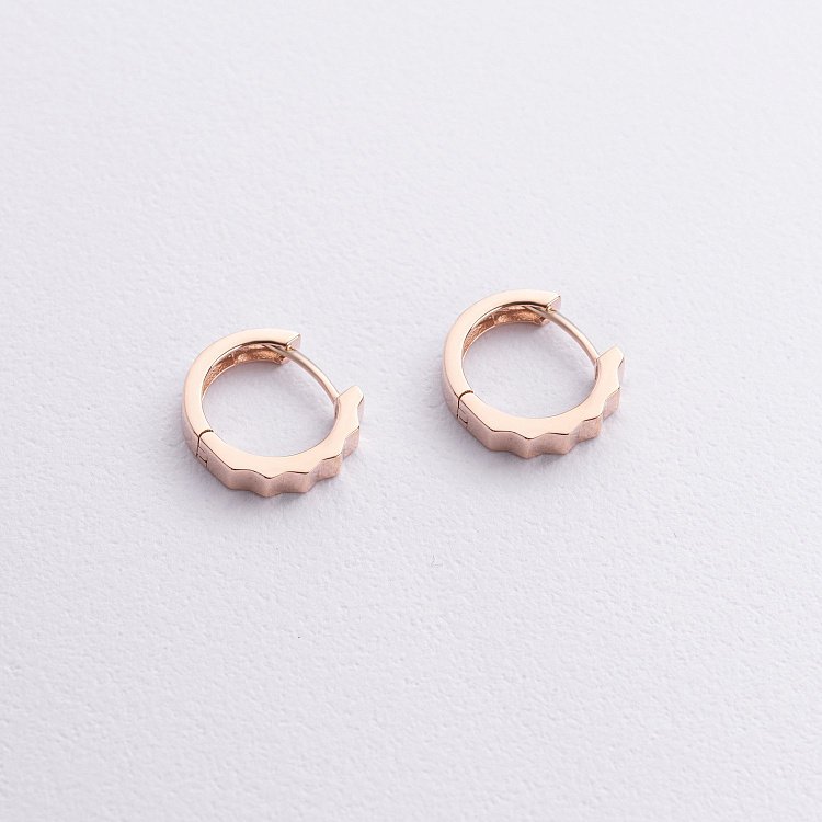 Серьги - кольца "Ruby" в красном золоте с09103 от ювелирного магазина Оникс - 2