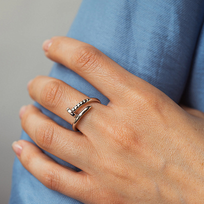 Срібна каблучка "Цвях" 112840 №4