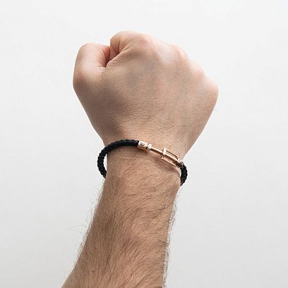 ﻿Каучуковий браслет з червоного золота б04631 №2