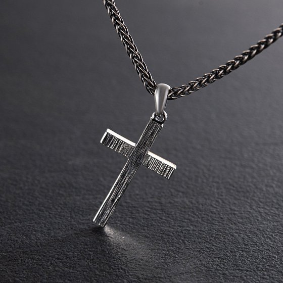 Серебряный крестик с чернением 132700ч №5