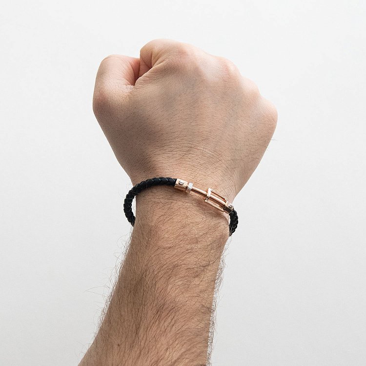 ﻿Каучуковий браслет з червоного золота б04631 від ювелірного магазину Онікс - 1