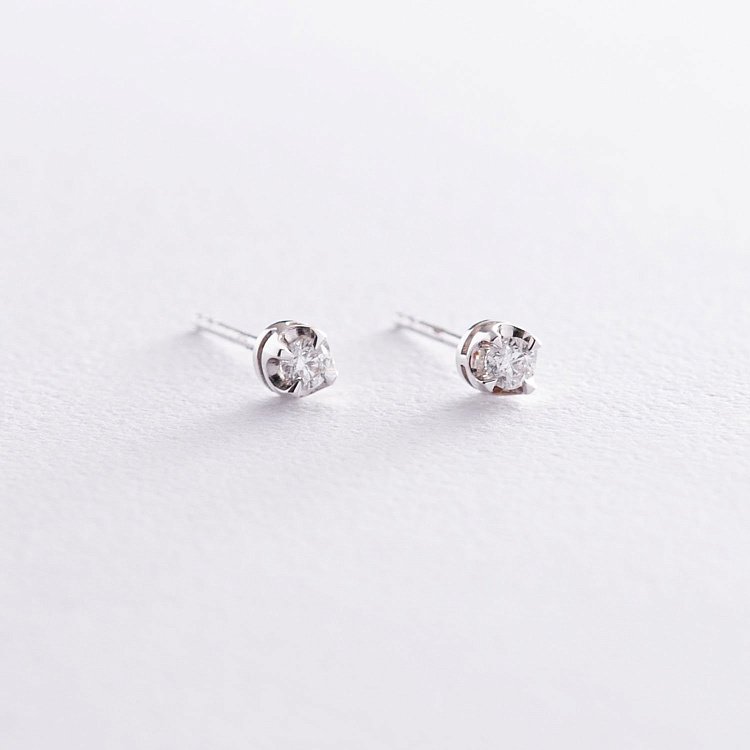 Золотые серьги-пусеты с бриллиантами сб0137aj от ювелирного магазина Оникс