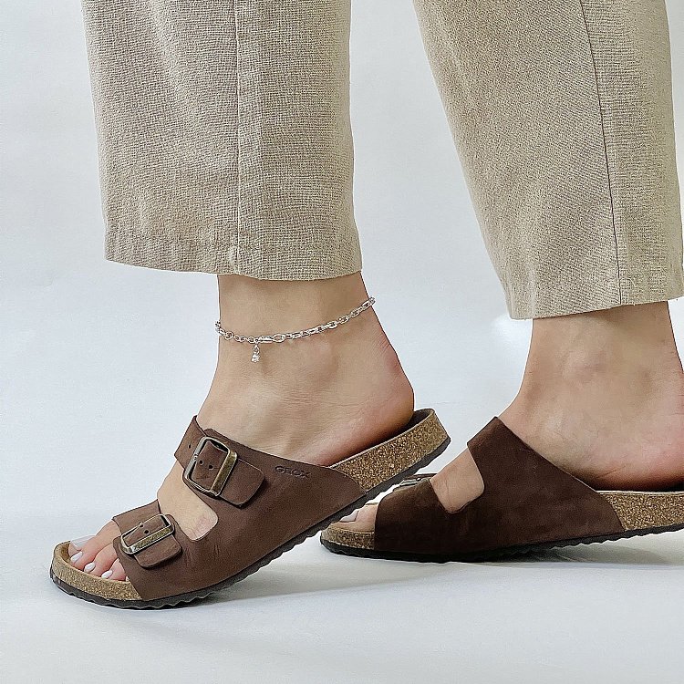 Серебряный браслет на ногу "Челси" с фианитом бс21683 от ювелирного магазина Оникс - 2