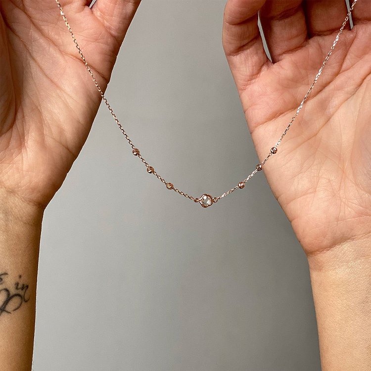 Золотое колье "Цветочек" кол01618 от ювелирного магазина Оникс - 4