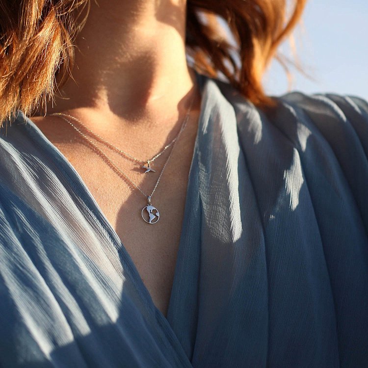 Кольє в білому золоті "Навколосвітня подорож" кол01684 від ювелірного магазину Онікс - 8