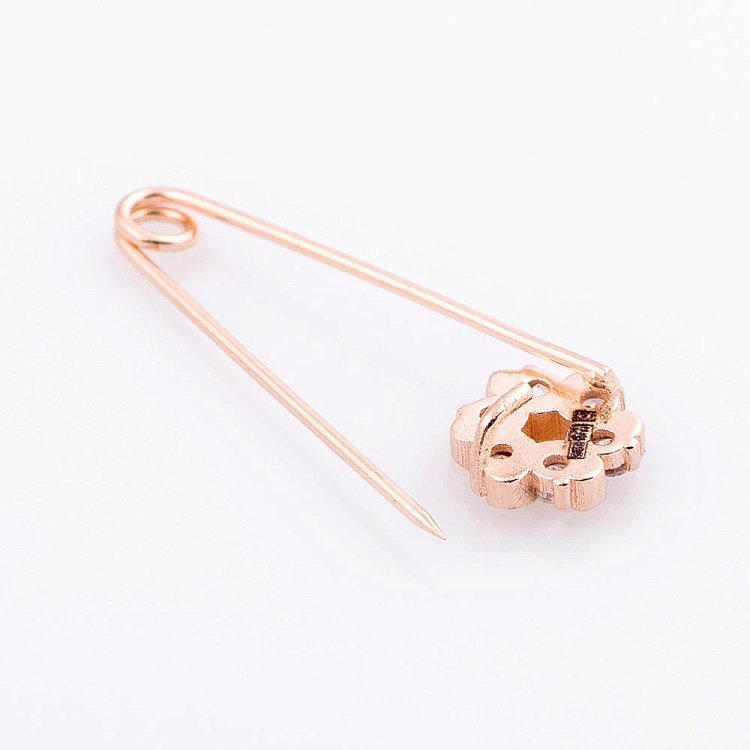 Золотая булавка с фианитами зак00238 от ювелирного магазина Оникс - 1