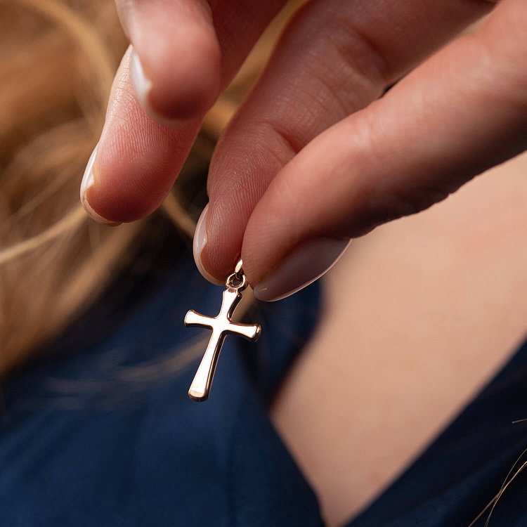 Крестик в красном золоте п03511 от ювелирного магазина Оникс - 1