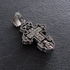Мужской православный крест "Распятие. Спаси и Сохрани" из эбенового дерева и серебра 1003с от ювелирного магазина Оникс - 4