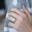 Золотое кольцо с фианитами к05311 от ювелирного магазина Оникс - 3