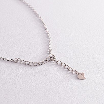 Серебряное колье "Сердечко" с фианитами 181207 №3