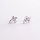 Золоті сережки - пусети "Хрестики" з діамантами 322821121 от ювелирного магазина Оникс