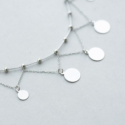 Срібне кольє з монетками 18701 №8