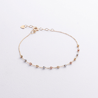 Браслет "Кульки" у жовтому золоті б05516