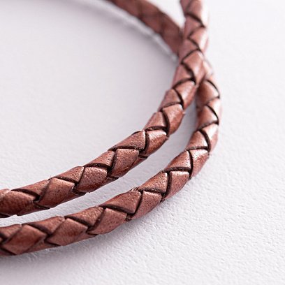 Кожаный шнурок с серебряной застежкой (позолота, чернение) 18769 №2