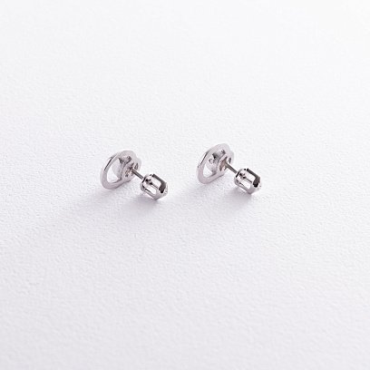 Сережки - пусети "Ейпріл" з фіанітами (біле золото) с08495 №3