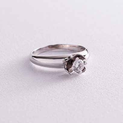 Золотое кольцо "Цветок" (фианит) к04802