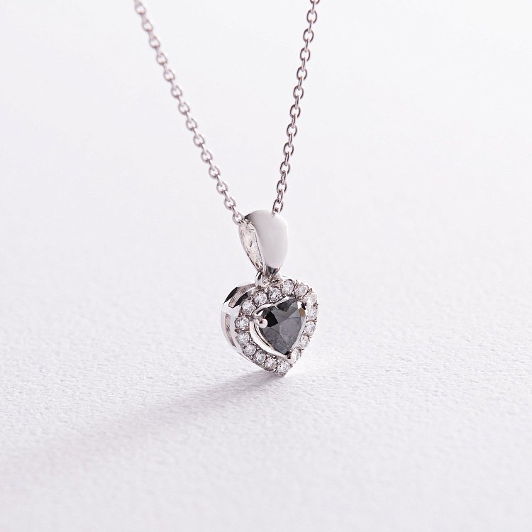 Золоте кольє "Сердечко" з діамантами колб0097di від ювелірного магазину Онікс - 2