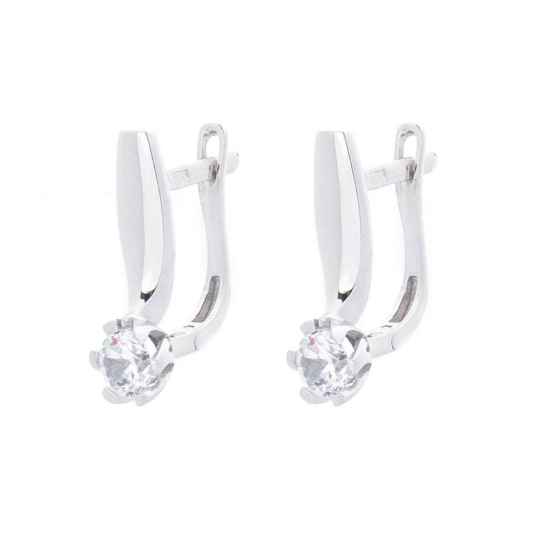 Золотые серьги с фианитами с05090 от ювелирного магазина Оникс