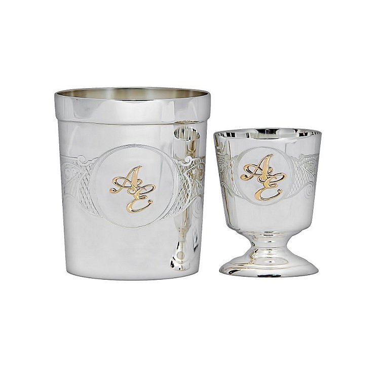 Набор персональный с монограммой под заказ (стакан и рюмка) 73052 от ювелирного магазина Оникс