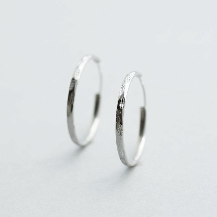 Срібні сережки-кільця 122228 від ювелірного магазину Онікс - 5