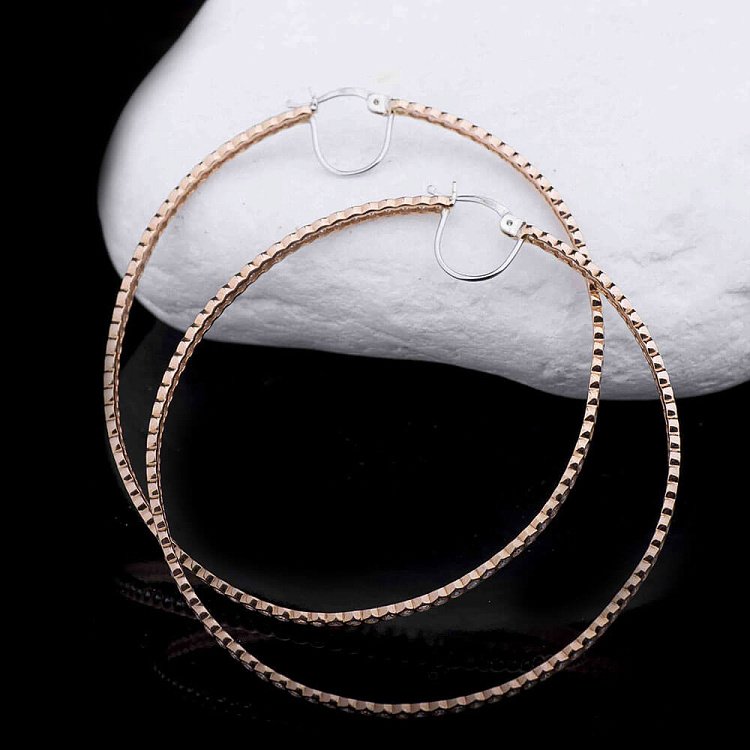 Сережки "Кільця" з фіанітами з золота с03124 від ювелірного магазину Онікс - 4