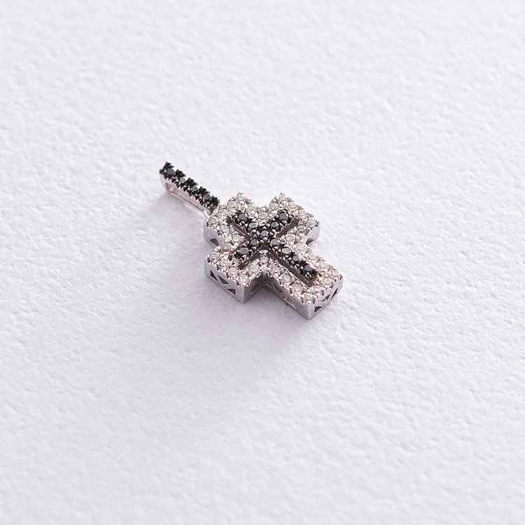 Золотий хрестик з діамантами пб0116са від ювелірного магазину Онікс