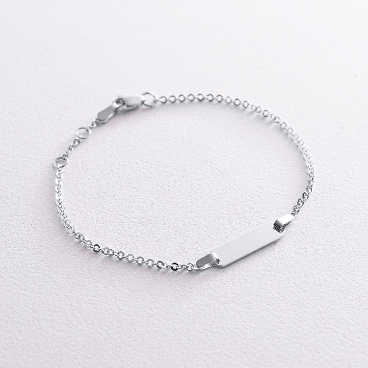 Браслет в белом золоте (возможна гравировка) б05564 от ювелирного магазина Оникс