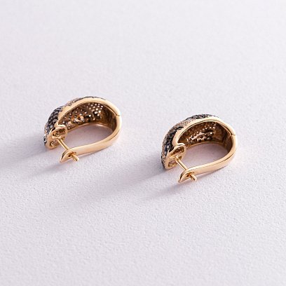 Золотые серьги с бриллиантами LED0776 №3