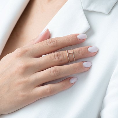 Золотое кольцо с бриллиантами 164436ch №2