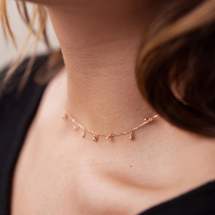 Золоте кольє з фіанітами кол01243 від ювелірного магазину Онікс - 6