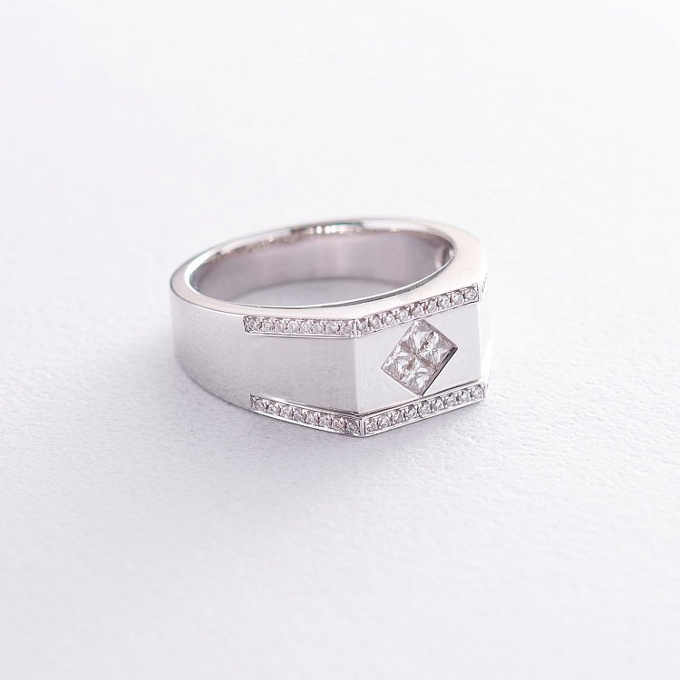 Золота чоловіча печатка з діамантами к987 від ювелірного магазину Онікс - 2