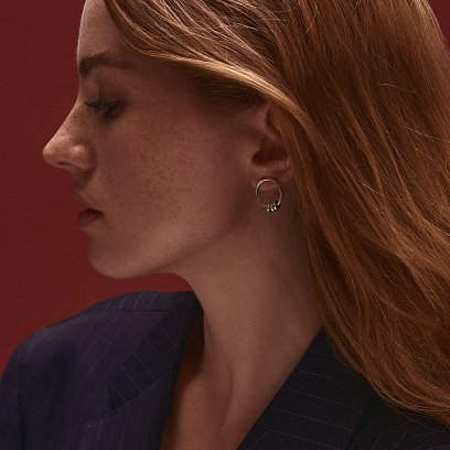 Срібні сережки - пусети "Інтрига" 122654 №2