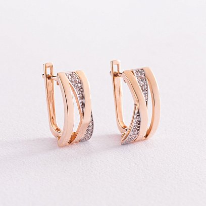 Золотые серьги (фианиты) с05200