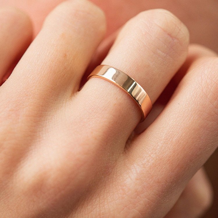 Золотое обручальное кольцо "Американка" (возможна гравировка) обр00002ш4 от ювелирного магазина Оникс - 3