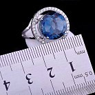 Золотое кольцо с голубым "Лондон" топазом и фианитами к416 от ювелирного магазина Оникс - 4