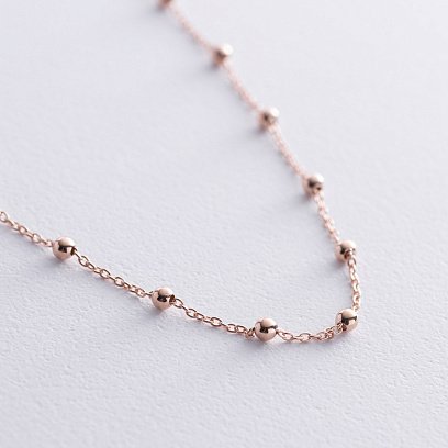 Браслет "Кульки" на ногу (червоне, біле золото) б05353 №3