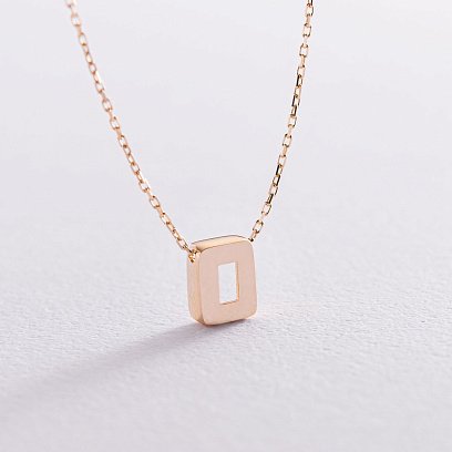 Колье с буквой "О" в желтом золоте кол01164О