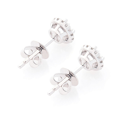 Золоті сережки-пусети з діамантами сб0234ri №3