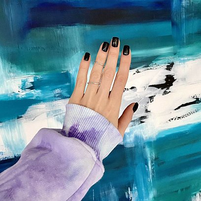 Серебряное кольцо "Минимализм" 112243 №14