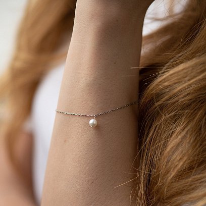 Браслет с жемчужиной (белое золото) б05266 №2