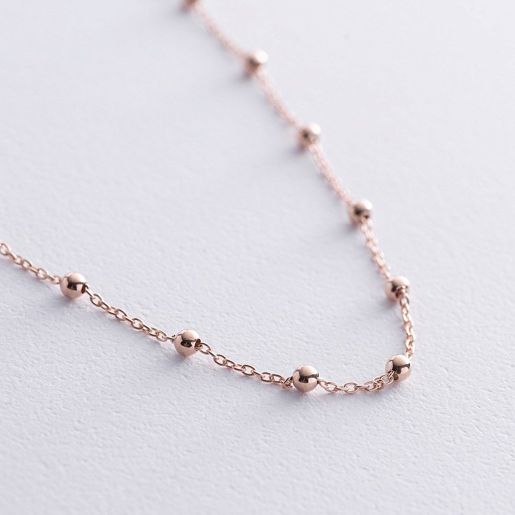 Браслет "Кульки" на ногу (червоне, біле золото) б05353 від ювелірного магазину Онікс - 4