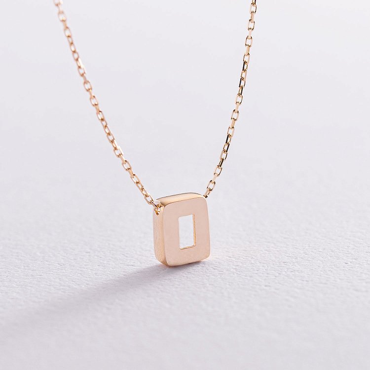 Колье с буквой "О" в желтом золоте кол01164О от ювелирного магазина Оникс