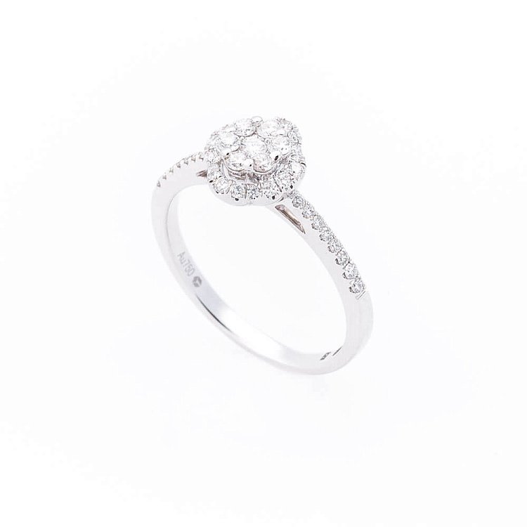 Кольцо с бриллиантами "Цветок" кб0094cha от ювелирного магазина Оникс