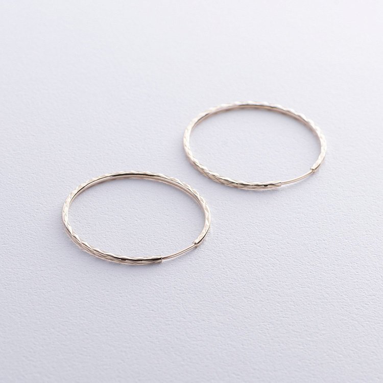 Серьги - кольца в желтом золоте с08697 от ювелирного магазина Оникс