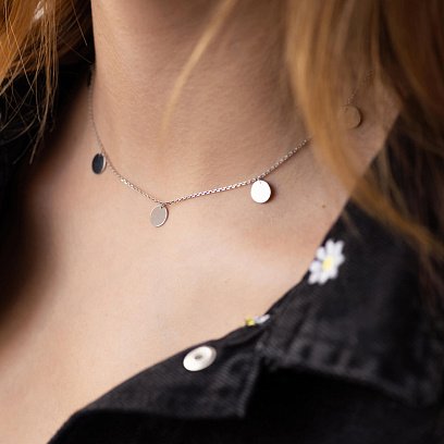 Серебряное колье "Монетки" 908-01149 №3