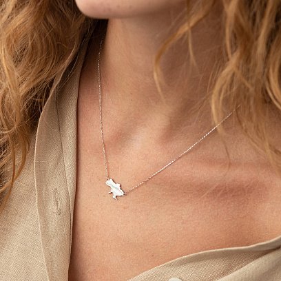 Кольє "Карта України" у білому золоті (можливе гравіювання) кол02300 №5