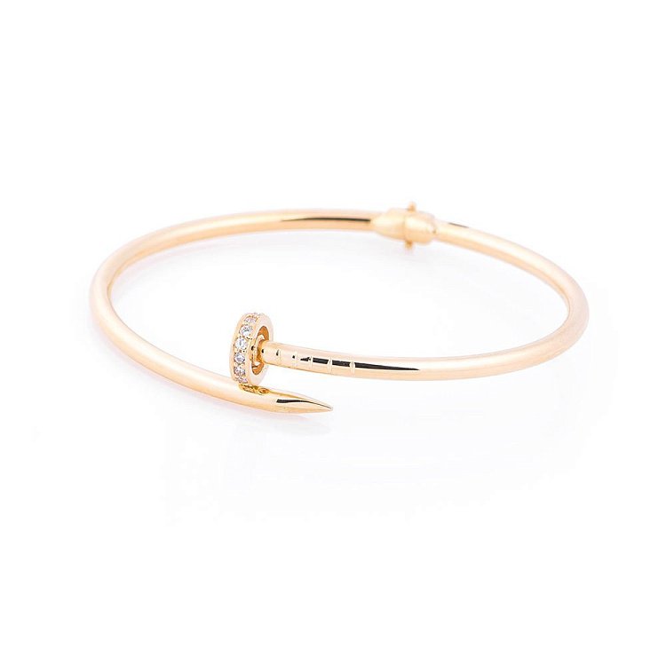 Золотой браслет "Гвоздь" (фианиты) б02521 от ювелирного магазина Оникс